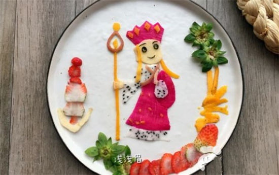 西游记创意水果拼盘图片,师徒四人居然还带上了如来佛祖