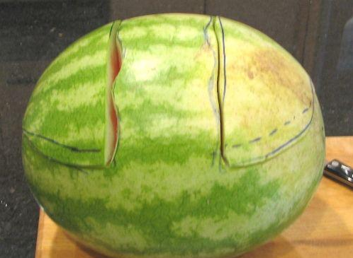 一个西瓜制作创意水果拼盘,夏季的西瓜吃出高大上来(图解)