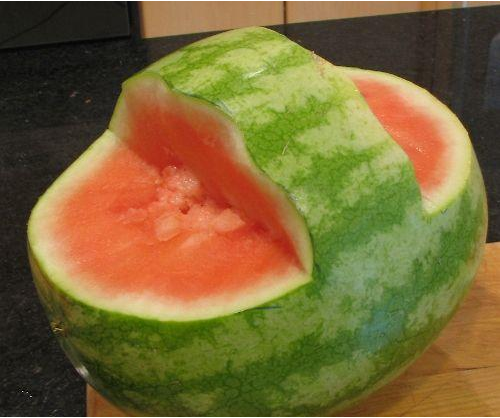 一个西瓜制作创意水果拼盘,夏季的西瓜吃出高大上来(图解)