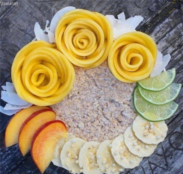 芒果创意水果拼盘图片,这样吃芒果又会爱上