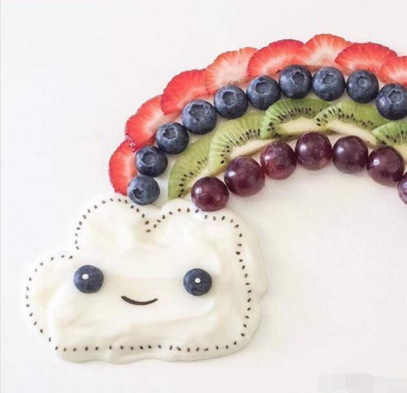 简单漂亮的幼儿水果拼盘图片,最可爱的竟然是一只黑猫